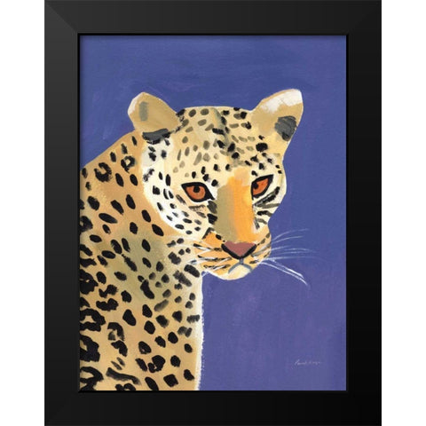 Colorful Cheetah Black Modern Wood Framed Art Print by Munger, Pamela