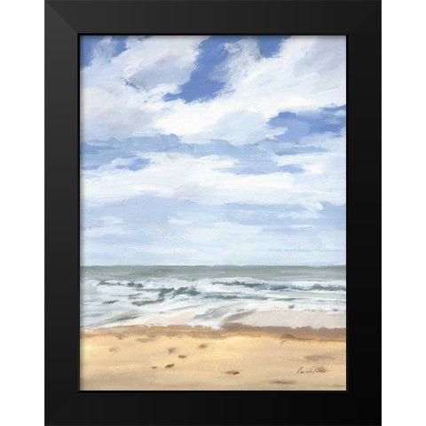 Walk on the Beach II Black Modern Wood Framed Art Print by Munger, Pamela