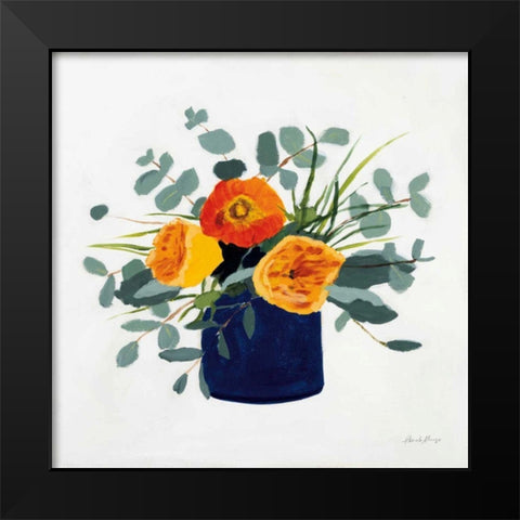 Simplicity Bouquet I Black Modern Wood Framed Art Print by Munger, Pamela