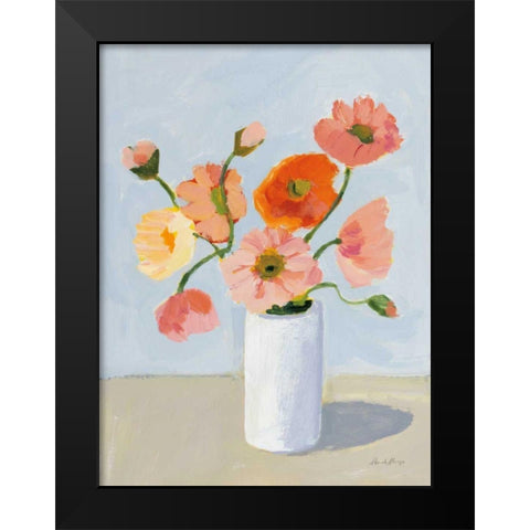 Iceland Poppies Black Modern Wood Framed Art Print by Munger, Pamela
