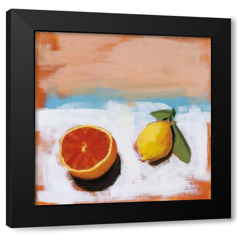 Fruit and Cheer I Black Modern Wood Framed Art Print with Double Matting by Munger, Pamela