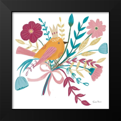 Royal Birds II White Black Modern Wood Framed Art Print by Zaman, Farida