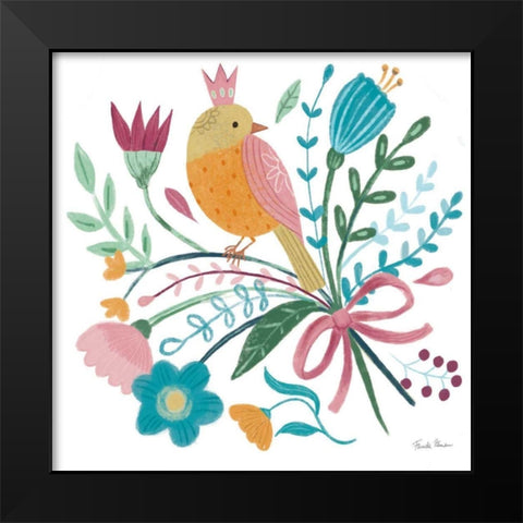 Royal Birds IV White Black Modern Wood Framed Art Print by Zaman, Farida