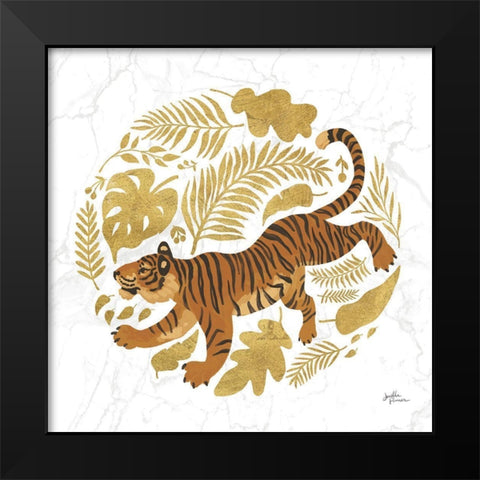 Big Cat Beauty VII Gold Black Modern Wood Framed Art Print by Penner, Janelle