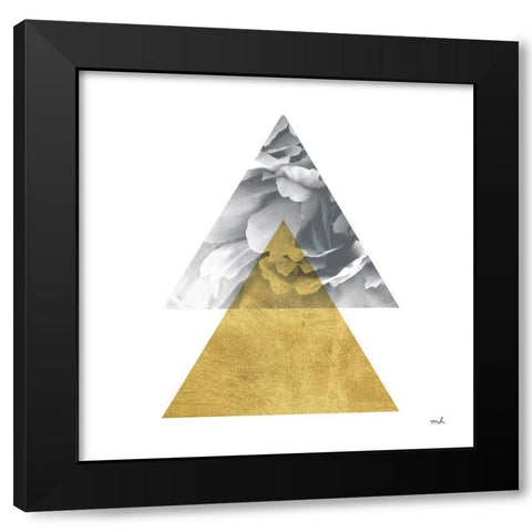 Blossoms II Gold Black Modern Wood Framed Art Print by Hershey, Moira