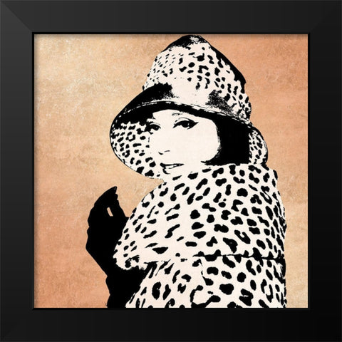 Fashion News II Rose Gold Black Modern Wood Framed Art Print by Wild Apple Portfolio