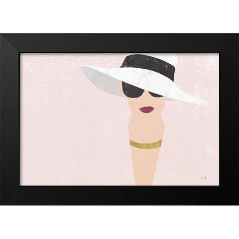 Fashion Forward Rose Gold Black Modern Wood Framed Art Print by Hershey, Moira