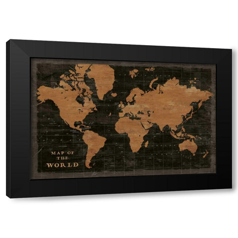 World Map Industrial Black Modern Wood Framed Art Print by Schlabach, Sue