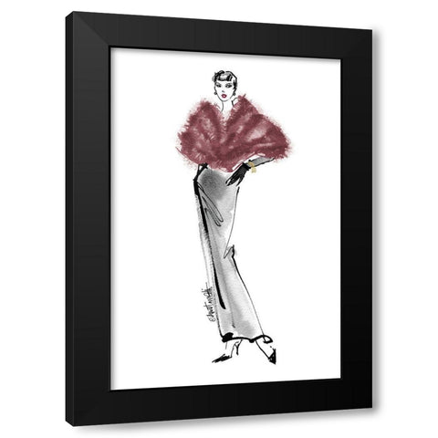 Fifties Fashion I v2 Plum Black Modern Wood Framed Art Print by Tavoletti, Anne