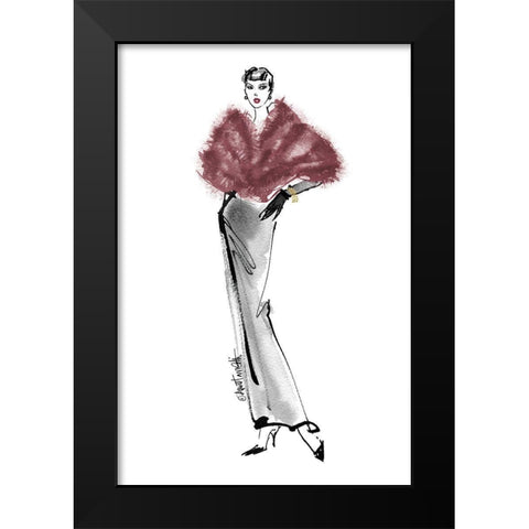 Fifties Fashion I v2 Plum Black Modern Wood Framed Art Print by Tavoletti, Anne