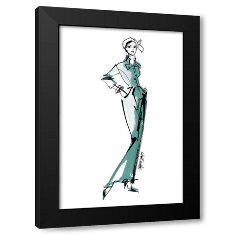 Fifties Fashion III v2 Green Black Modern Wood Framed Art Print by Tavoletti, Anne
