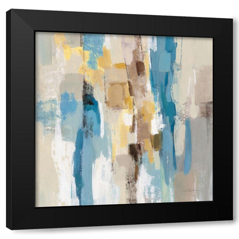 Steps on Sand I Navy Sq Black Modern Wood Framed Art Print with Double Matting by Vassileva, Silvia