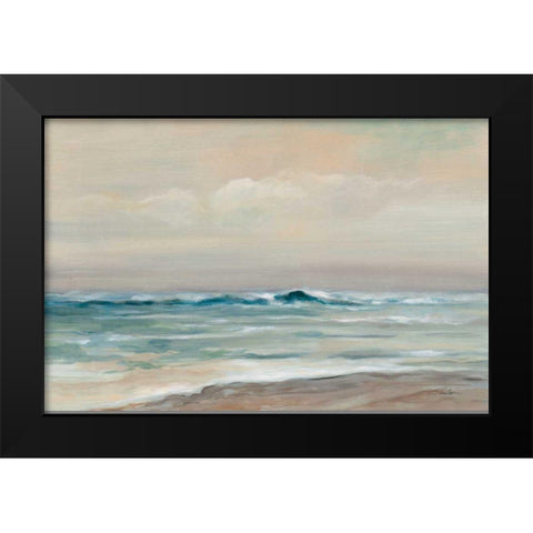 Whispering Wave Black Modern Wood Framed Art Print by Vassileva, Silvia