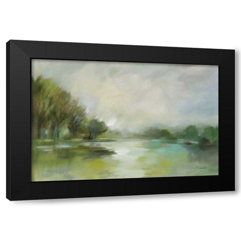Lakeside Fog Black Modern Wood Framed Art Print by Vassileva, Silvia