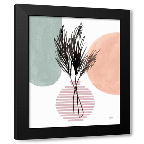 Pampas Stem Still Life Black Modern Wood Framed Art Print with Double Matting by Panganiban, Karyn