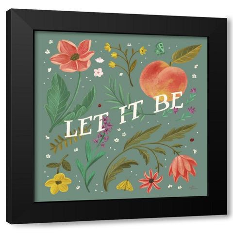 Spring Botanicals V Sage Black Modern Wood Framed Art Print by Penner, Janelle