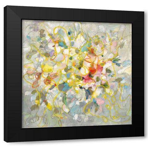 Strings of Light I Black Modern Wood Framed Art Print by Nai, Danhui