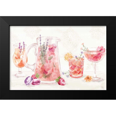 Classy Cocktails I Black Modern Wood Framed Art Print by June, Dina