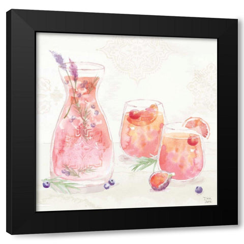 Classy Cocktails II Black Modern Wood Framed Art Print with Double Matting by June, Dina