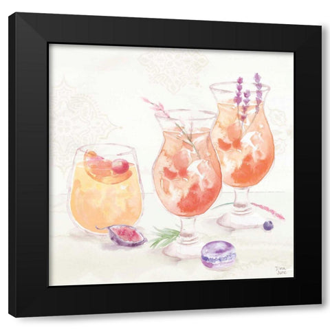 Classy Cocktails III Black Modern Wood Framed Art Print by June, Dina