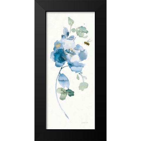 Blues of Summer III Gilded Panel Black Modern Wood Framed Art Print by Nai, Danhui