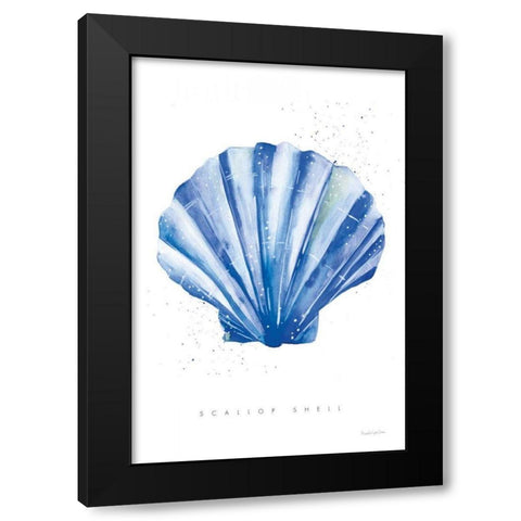Scallop Shell Black Modern Wood Framed Art Print with Double Matting by Charro, Mercedes Lopez