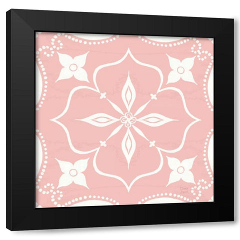 World Tour Pattern IIB Black Modern Wood Framed Art Print with Double Matting by June, Dina