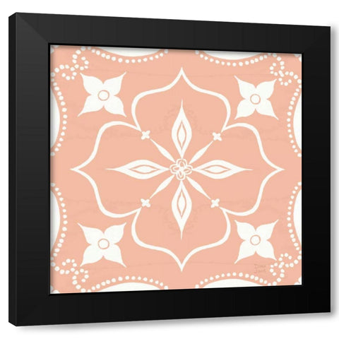 World Tour Pattern IIC Black Modern Wood Framed Art Print with Double Matting by June, Dina