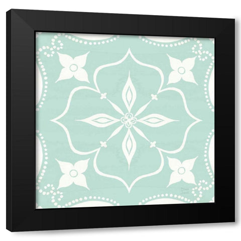World Tour Pattern IID Black Modern Wood Framed Art Print with Double Matting by June, Dina