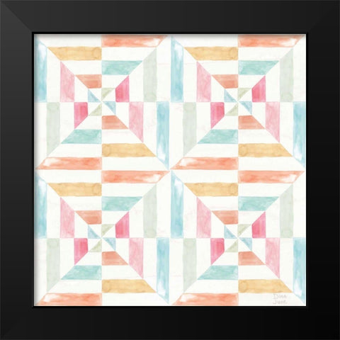 World Tour Pattern IVA Black Modern Wood Framed Art Print by June, Dina