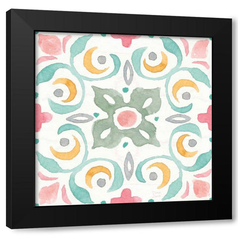 World Tour Pattern VIII Black Modern Wood Framed Art Print with Double Matting by June, Dina