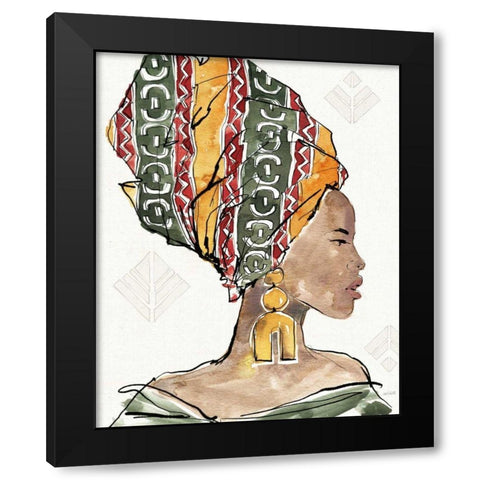 African Flair V Black Modern Wood Framed Art Print with Double Matting by Tavoletti, Anne