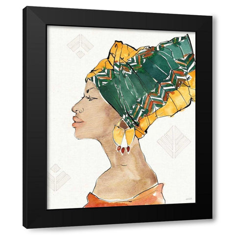 African Flair VII Black Modern Wood Framed Art Print with Double Matting by Tavoletti, Anne