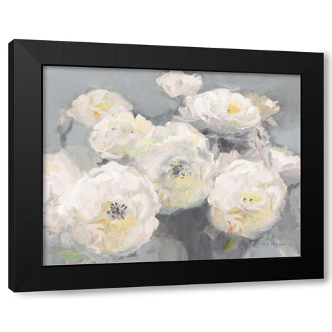 Wild Roses Gray Crop Black Modern Wood Framed Art Print by Hageman, Marilyn