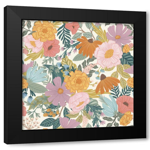 September Sweetness Pattern VIIA Black Modern Wood Framed Art Print by Marshall, Laura