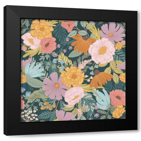 September Sweetness Pattern VIIB Black Modern Wood Framed Art Print by Marshall, Laura