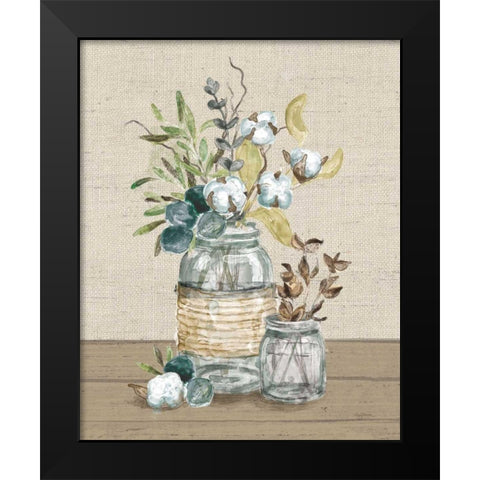 Cotton Bouquet III No Pattern Black Modern Wood Framed Art Print by Urban, Mary