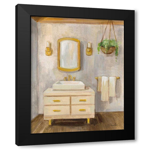 Attic Bathroom I Crop Black Modern Wood Framed Art Print by Vassileva, Silvia