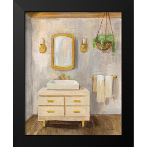 Attic Bathroom I Crop Black Modern Wood Framed Art Print by Vassileva, Silvia