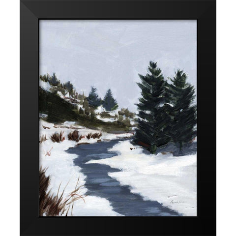Winter Trails Black Modern Wood Framed Art Print by Munger, Pamela