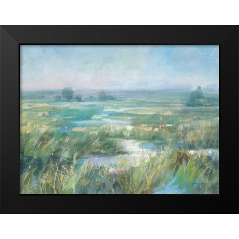 April Meadows Black Modern Wood Framed Art Print by Nai, Danhui