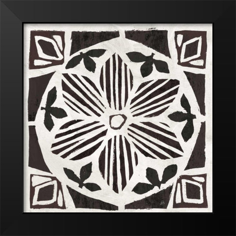 Woodcut Christmas IX Black Modern Wood Framed Art Print by Brissonnet, Daphne