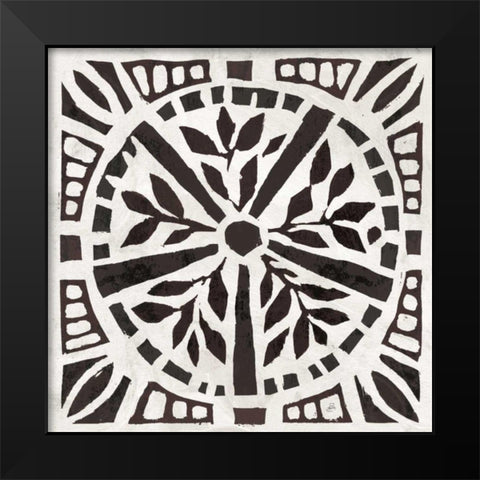 Woodcut Christmas X Black Modern Wood Framed Art Print by Brissonnet, Daphne