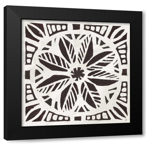 Woodcut Christmas XI Black Modern Wood Framed Art Print with Double Matting by Brissonnet, Daphne
