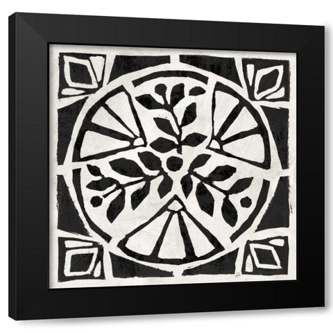 Woodcut Christmas XII Black Modern Wood Framed Art Print with Double Matting by Brissonnet, Daphne