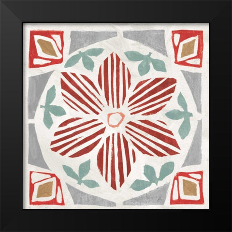 Woodcut Christmas IX Color Black Modern Wood Framed Art Print by Brissonnet, Daphne