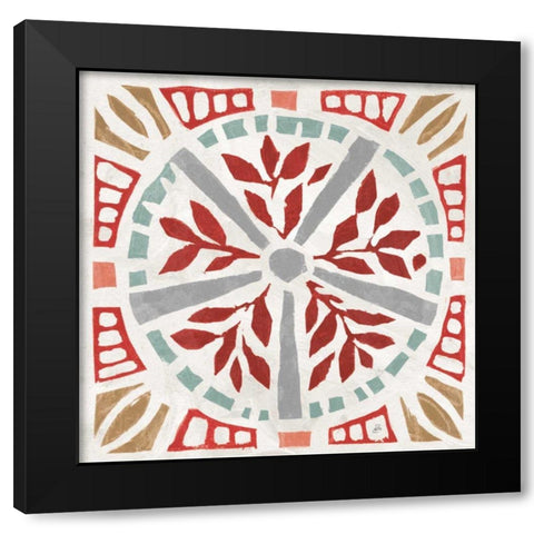 Woodcut Christmas X Color Black Modern Wood Framed Art Print by Brissonnet, Daphne