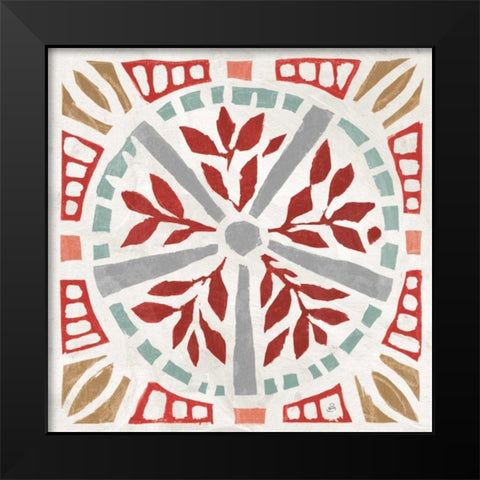 Woodcut Christmas X Color Black Modern Wood Framed Art Print by Brissonnet, Daphne