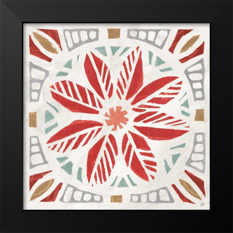 Woodcut Christmas XI Color Black Modern Wood Framed Art Print by Brissonnet, Daphne