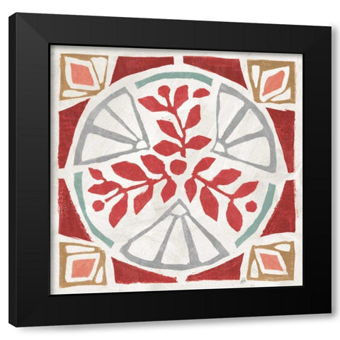 Woodcut Christmas XII Color Black Modern Wood Framed Art Print with Double Matting by Brissonnet, Daphne